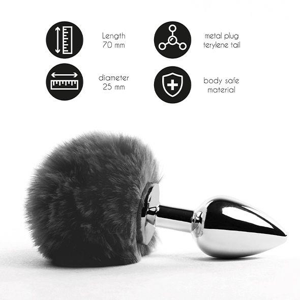 Feelztoys -bunny tails butt plug black